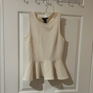 H&M Cream Peplum Tank Top